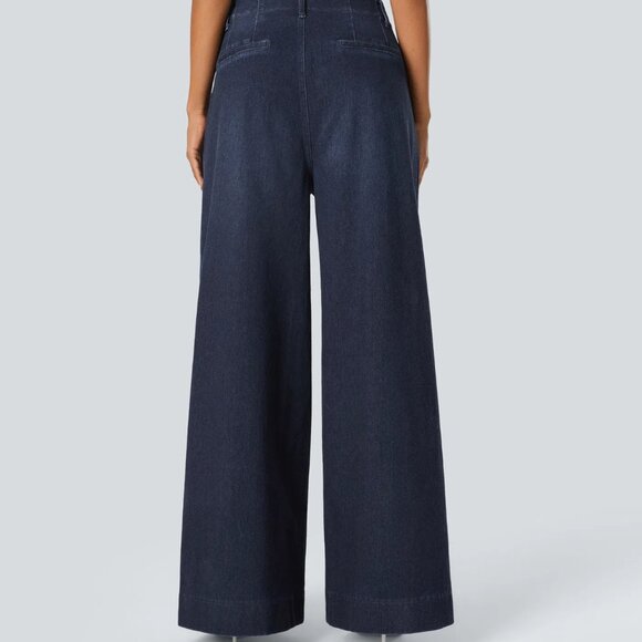 HALARA Women's Dark Blue Wide-Leg Jeans - Picture 2 of 4